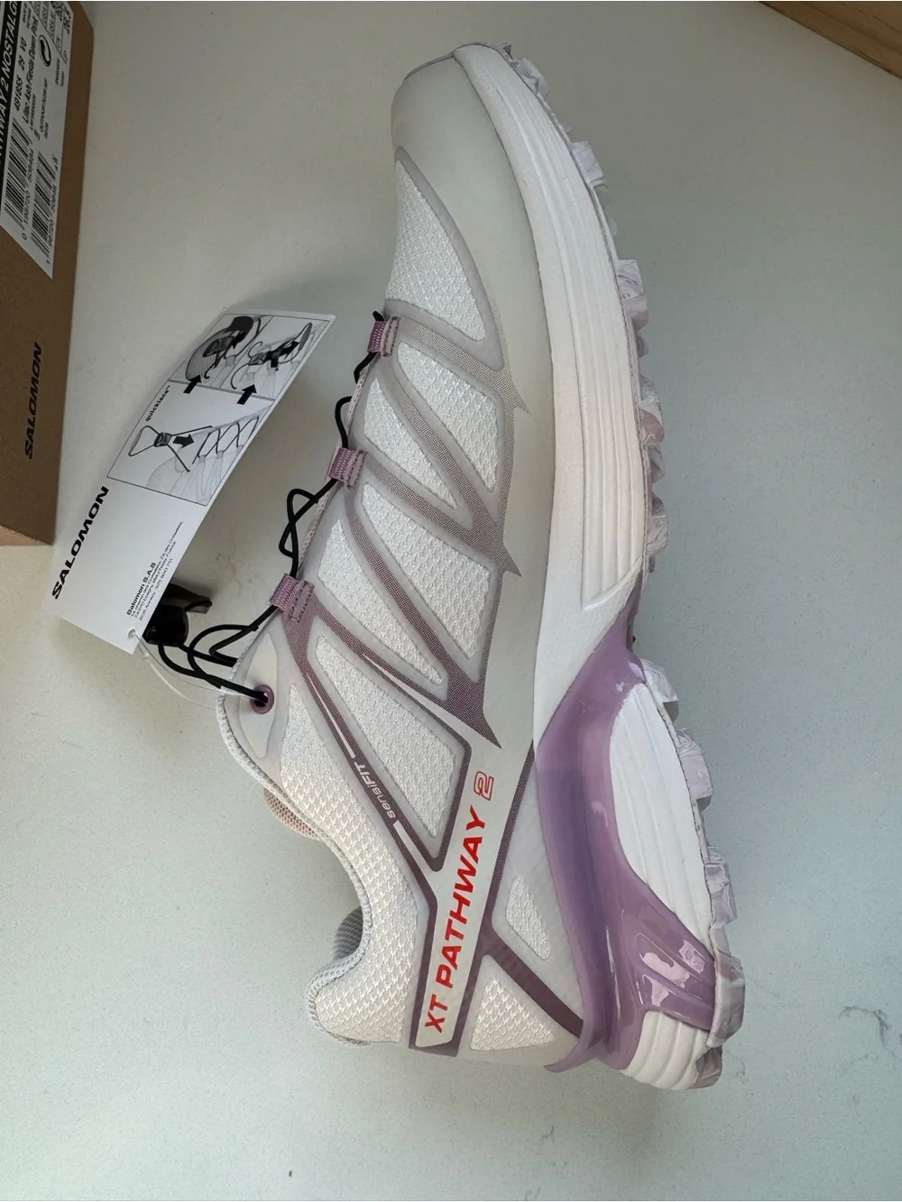 Salomon Women's White & Lavender XT-Pathway Trail Runner